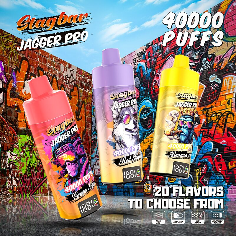 Stag Bar Jagger Pro 40K puffs master case 120 pack bulk UK distribution