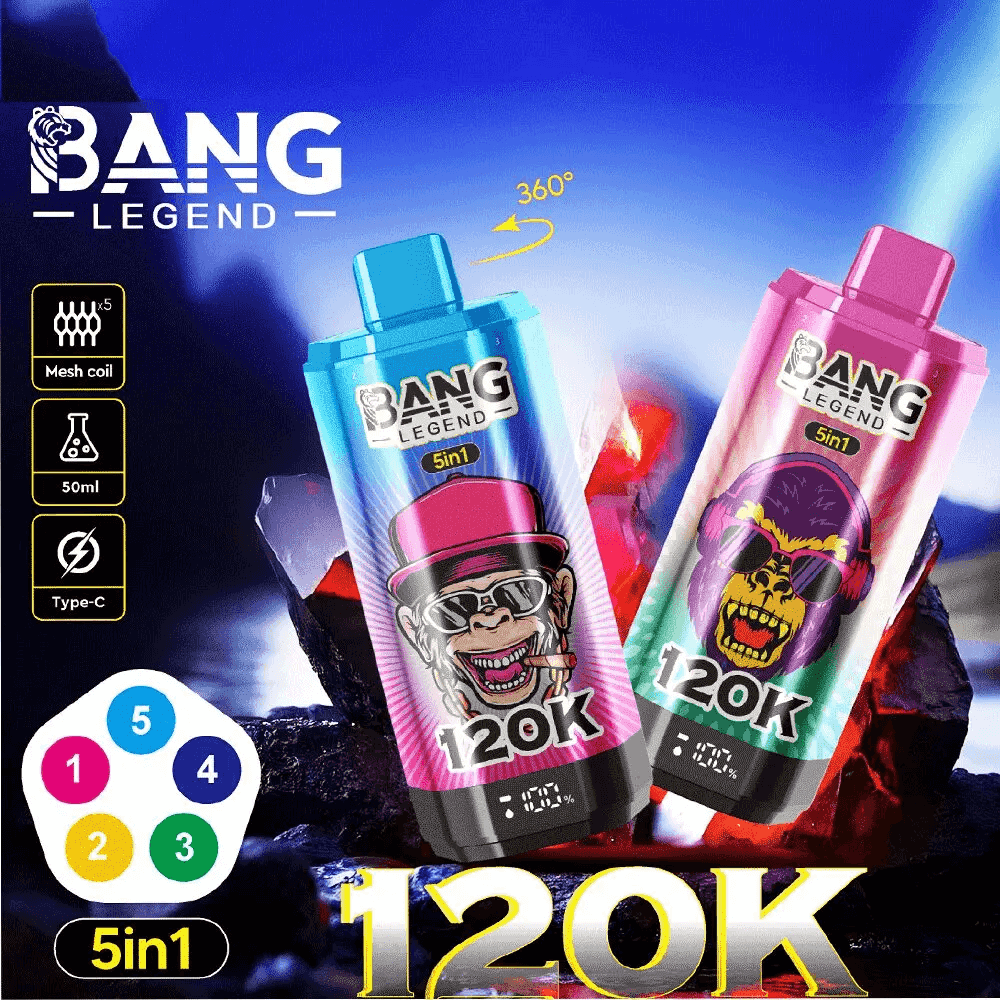 BANG LEGEND 120K 5IN1 Bang Legend 120K puffs 5in1 bulk 120 pack master case UK wholesale