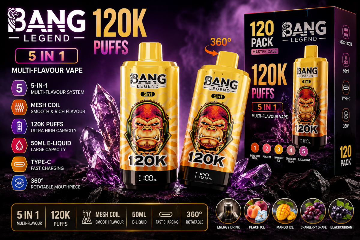 Bang Legend 120K Wholesale Investment 5 in 1 Multi Flavour Vape UK