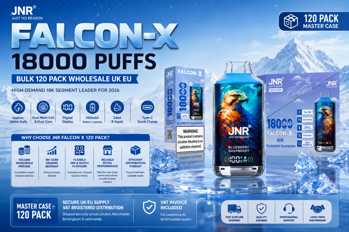 JNR Falcon 16K Lychee Watermelon Ice vape UK TPD compliant