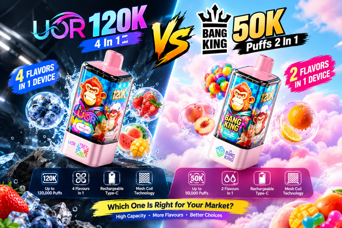 UOR 120K 4 In 1 vs Bang King 50K Puffs 2 In 1 vape comparison